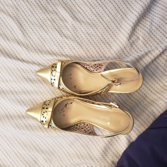 kate spade Shoes - Gold Kate Spade Heels Size 6M